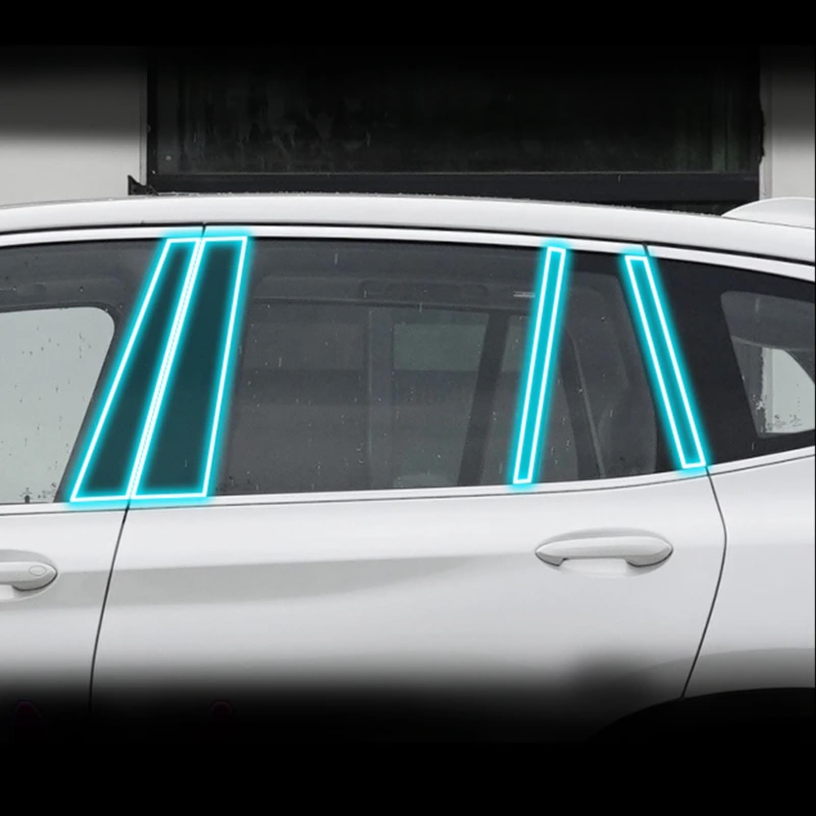 Pellicola protettiva per carrozzeria auto B C per lunotto della finestra con membrana anti-graffio TPU PPF, accessori per BMW Ix3 2020-2023 (pilastro centrale trasparente)
