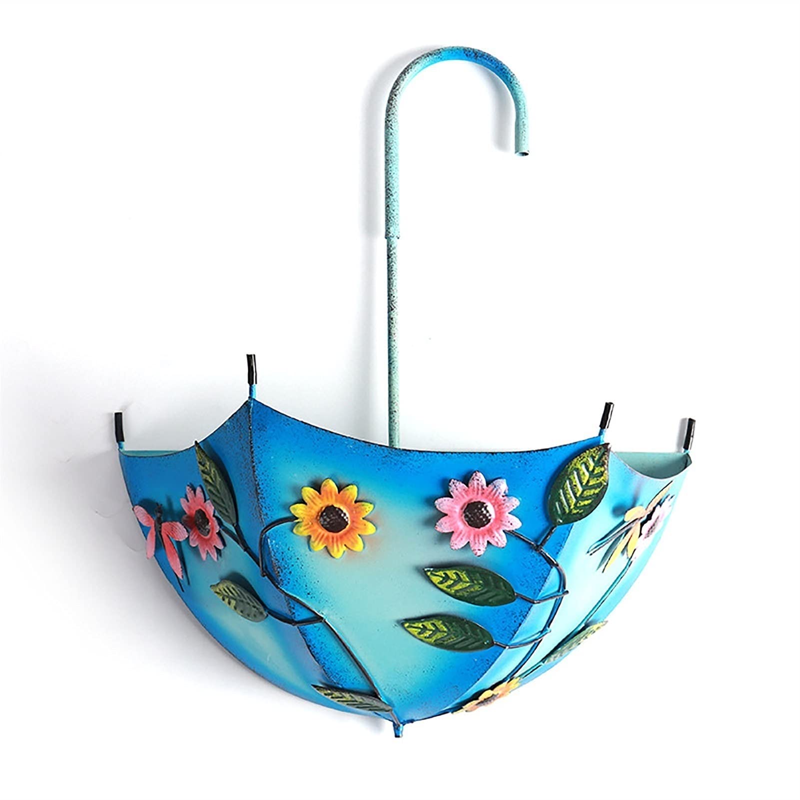 NGDFGR Garden Pots Creativity Iron Flower Pot Umbrella Hanging Basket Wall Mount Plant Pot Fashion Balcony Home Decor Plant Containers,C