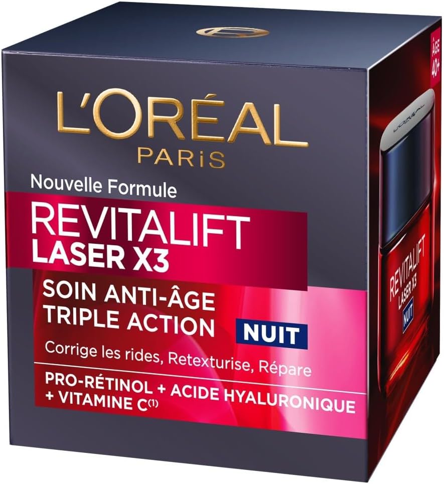 L'Oréal Paris - Crème Masque Nuit Triple Action Anti-Âge - Votre Peau Repulpée et Lissée [{{year}}]