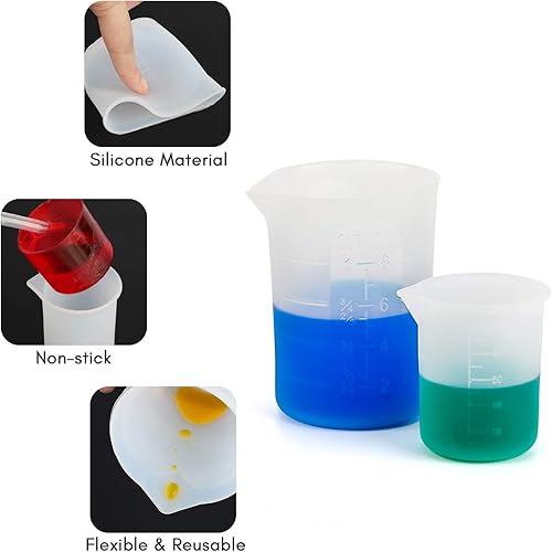 Miniatura 10 de Gartful Vasos medidores de silicona de 3.4 fl oz para mezcla de resina, 6 tazas mezcladoras para resina epoxi, moldes de fundición de joyas, pintura