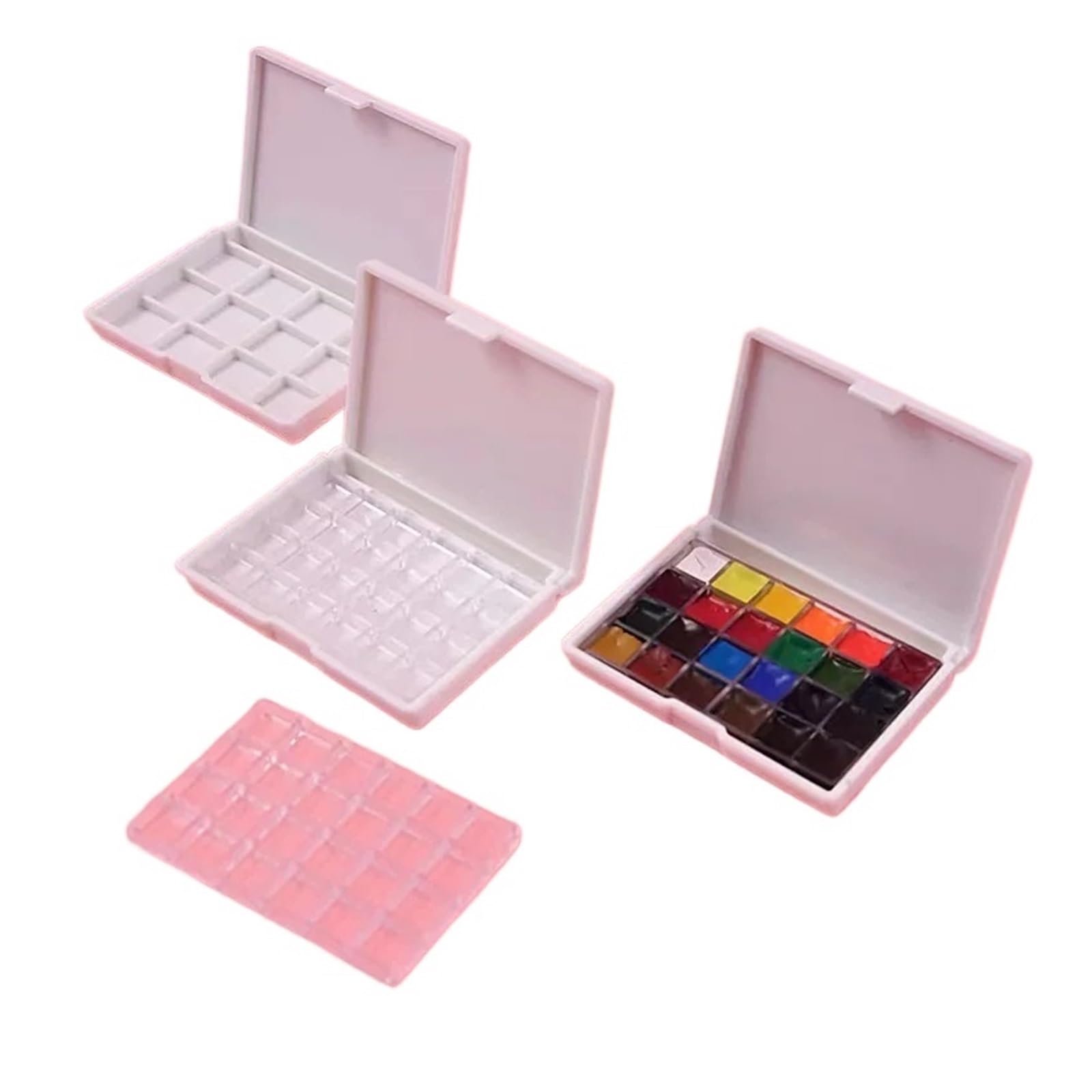 Farbmischpalette, Aquarellfarben-Set, Mischpalette, leer, 0,5–1 ml, 12–24 Fächer(1ml 12 Grids,0.5ml 24 grids)