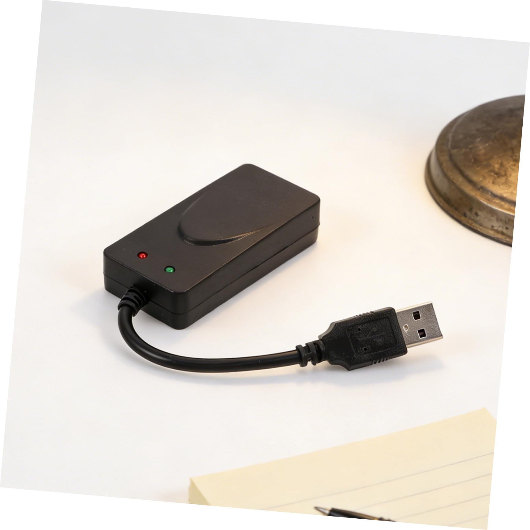 SHINEOFI Módem Fax USB 56k Negro Doble Puerto USB, Material Abs, Plug and Play para Oficina en Casa y Entornos Empresariales