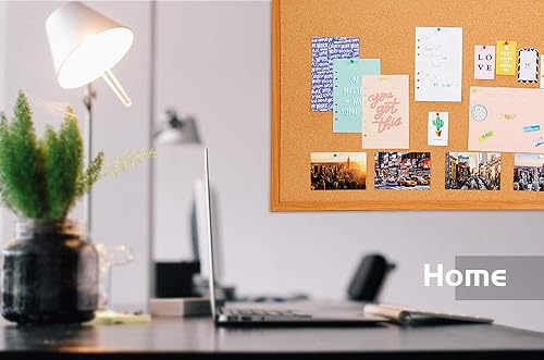 Miniatura 2 de Tablón de anuncios acabado de madera de roble de tablero corcho marco