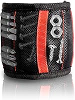 Vista 2 de Pulsera magnética Golilyfine para sujetar tornillos, clavos y herramientas, imanes fuertes, roja