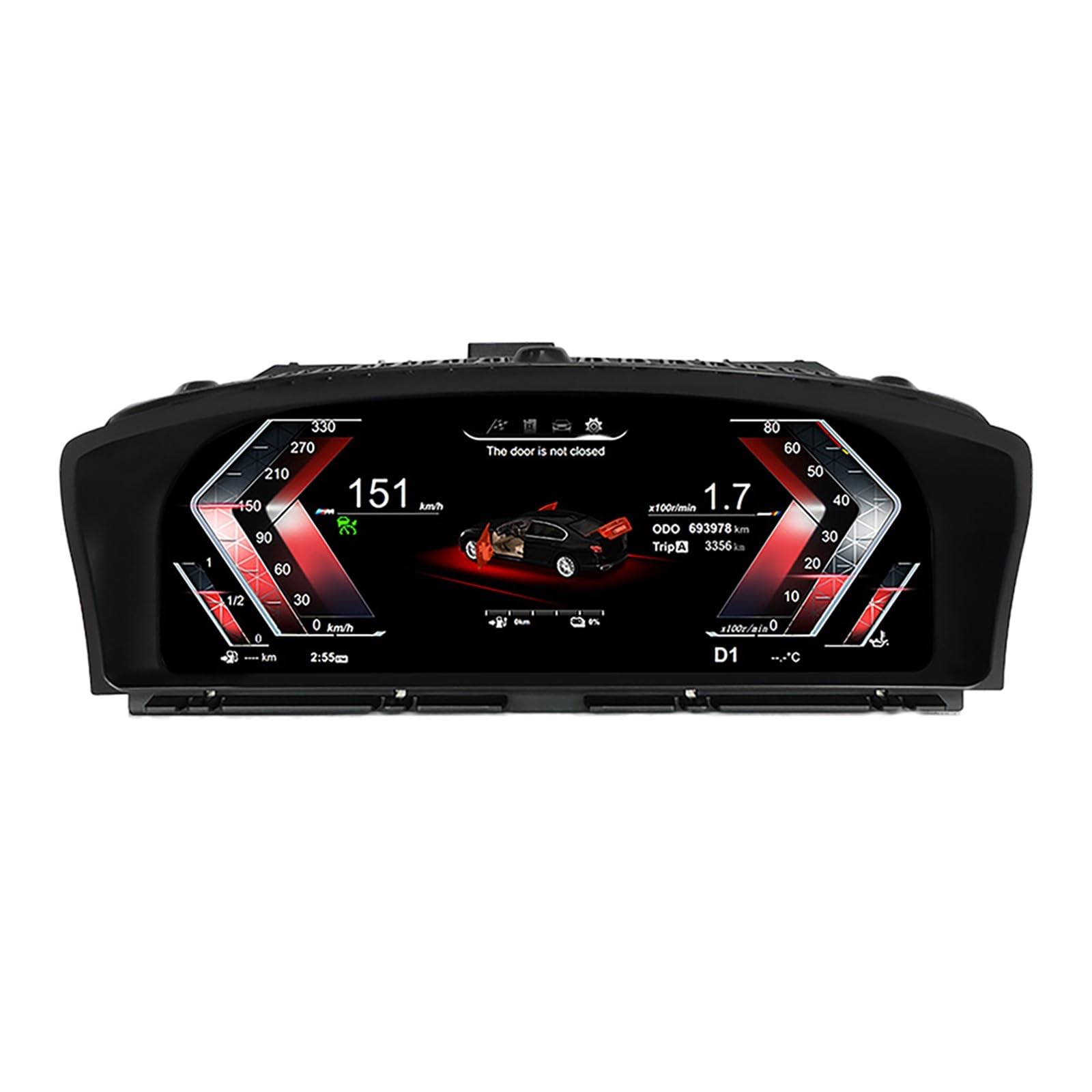 EGUIAS Car Digital Speedometer 12.3 Inch Car LCD Dashboard Panel Fit For BMW 7 Series E65 E66 2004-2008 Digital Cluster Instrument Display Speedometer(E65 E66 carplay)
