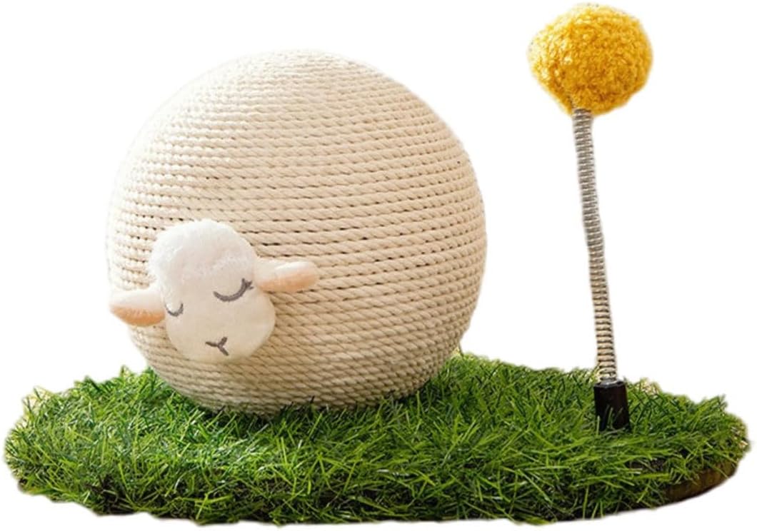 Totority Pet Toy Cat Scratching Post Sisal Grinding Interactive Toy Kitten Amusement