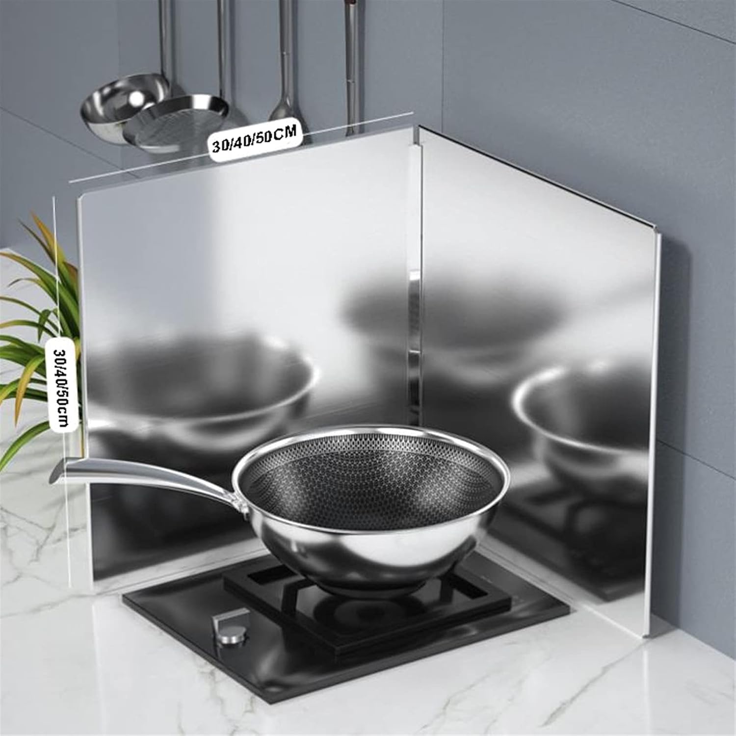 Kitchen Anti Splatter Shield Guard Oil Splash Baffle 2 Sided Grease Splatter Guard for Frying Pan Folding Splatter Screen Shield Oil Block Oil Barrier Oil Splatter Guard F(Size:40 * 40CM)