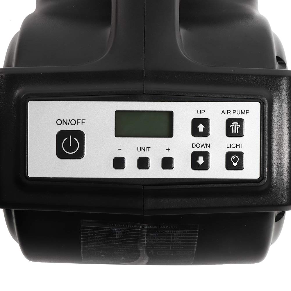 Cocoarm Zestaw do Naprawy Samochodu z Elektrycznym Podnośnikiem Podłogowym z Kluczem Elektrycznym, Podnośnikiem Samochodowym ze Stopu 5T DC12V z pompką do Pompowania Opon 150 PSI i lampką LED