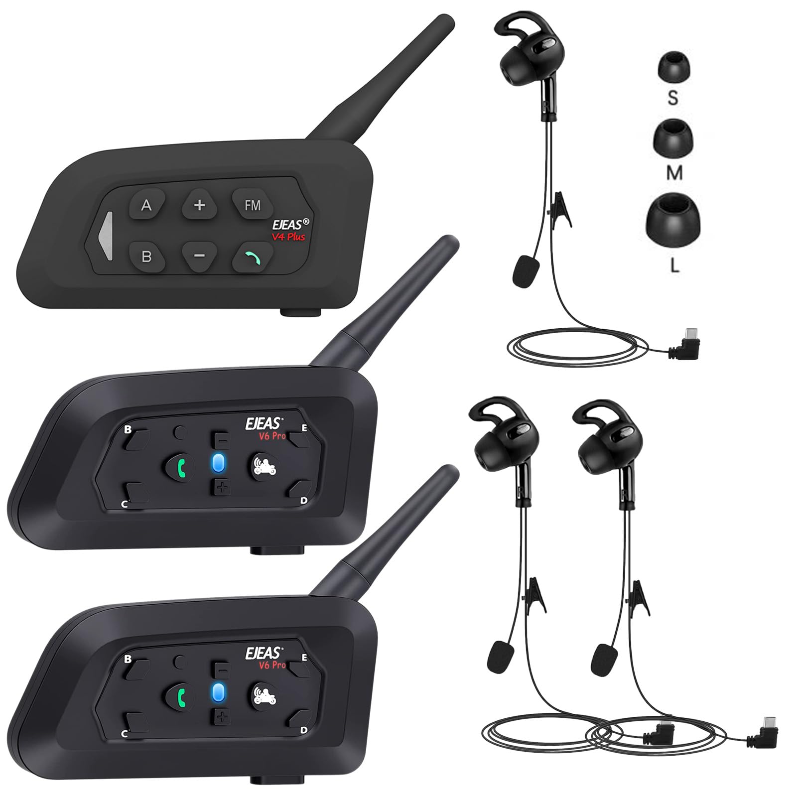 Referee Communication System, Referee Headset Intercom with Earphone for Soccer Football Volleyball Official Handball (3 Pack)