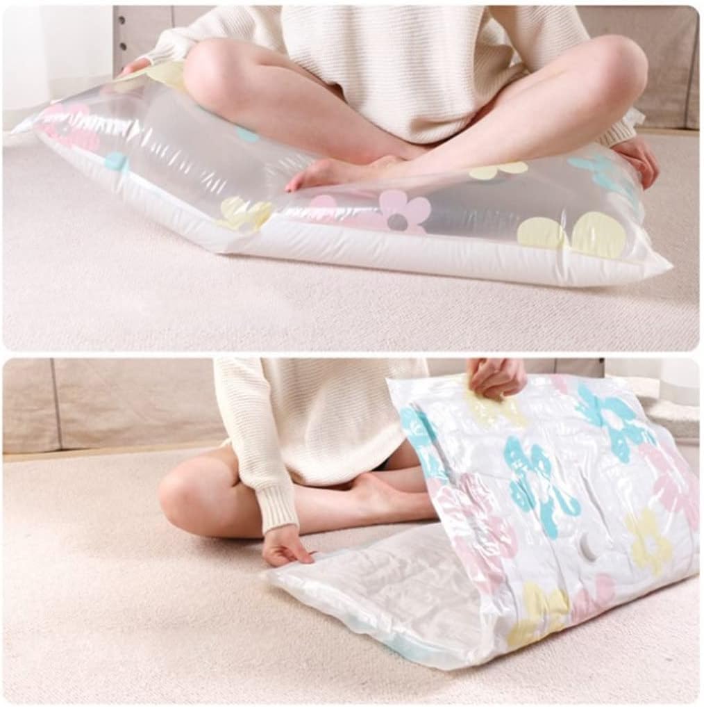 Vacuum Bag Storage Bag Home Organizer Foldable Clothes Organizer Seal Compressed Travel Saving Bag Package with Hand Pump(80 * 60cm*10pcs)