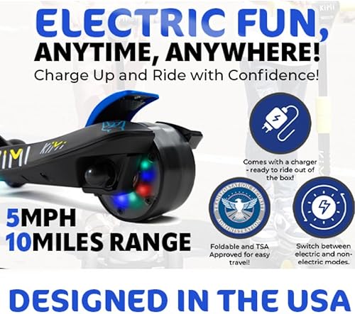Miniatura 7 de Kimi Scooter eléctrico de 3 ruedas para niños y niños pequeños de 2 a 9 años, luz delantera premium y luces de rueda, niños y niñas, luz de patada