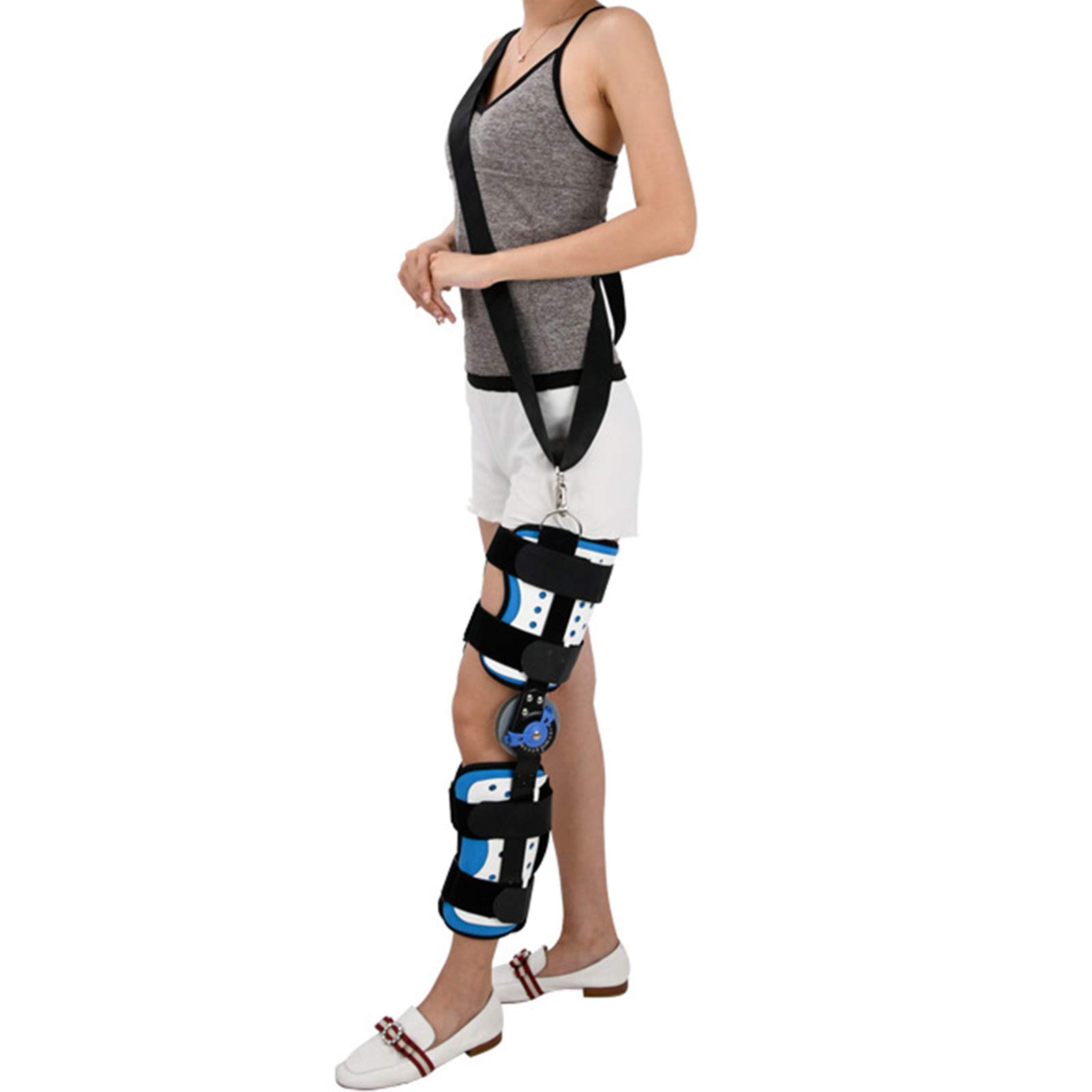 Ortesi per Articolazione del Ginocchio Regolabile, per Fissare Il Ginocchio E Il Supporto per Le Gambe Stabilizzatore di Supporto Ortopedico Medico Dopo L'intervento Chirurgico,B
