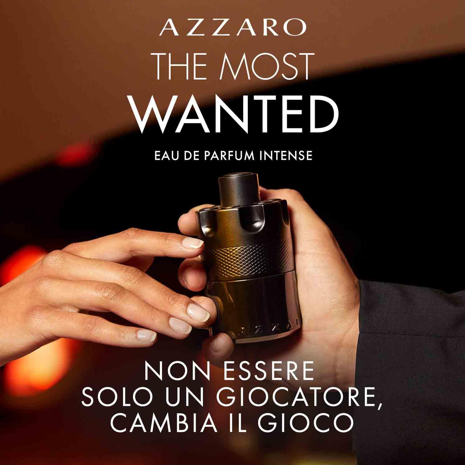 Azzaro The Most Wanted Intense Eau de Parfum Uomo Profumo Uomo Intenso e Sensuale Note Calde e Ambrate Caramello Legno d'Ambra Cardamomo Lunga Durata