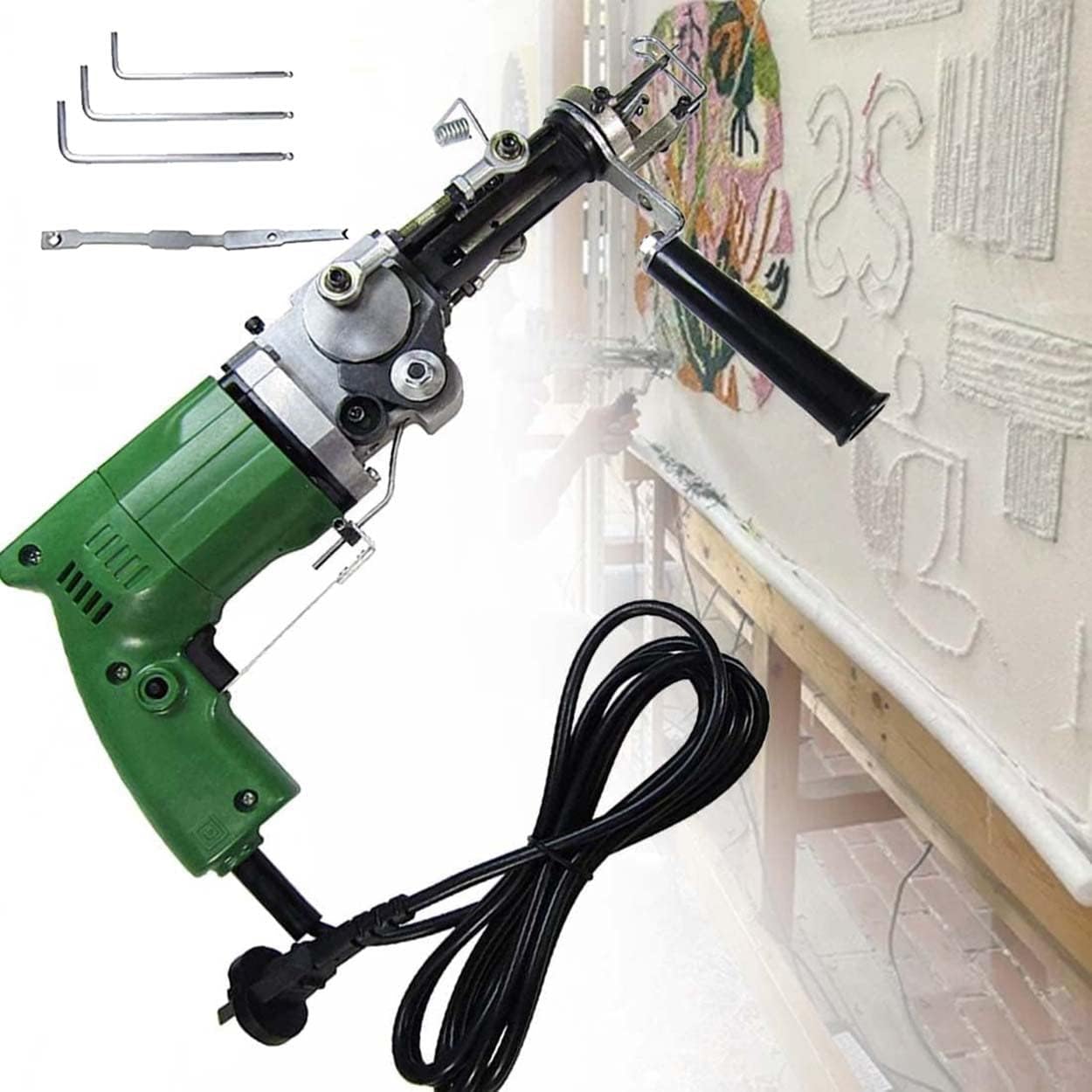 Cut Pile Rug Tufting Gun,Rug Gun Electric Carpet Machine Hand-Held Punch Tools Embroidery Machine,DIY Electric High Speed Carpet Weaving Machine, for Household/Commercial Use