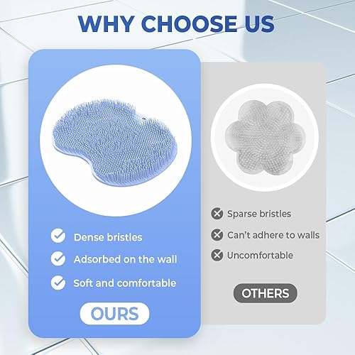 Miniatura 4 de Alfombrilla de ducha para pies con ventosas antideslizantes, almohadilla de masaje para pies y espalda, alfombrilla de masaje para pies de ducha