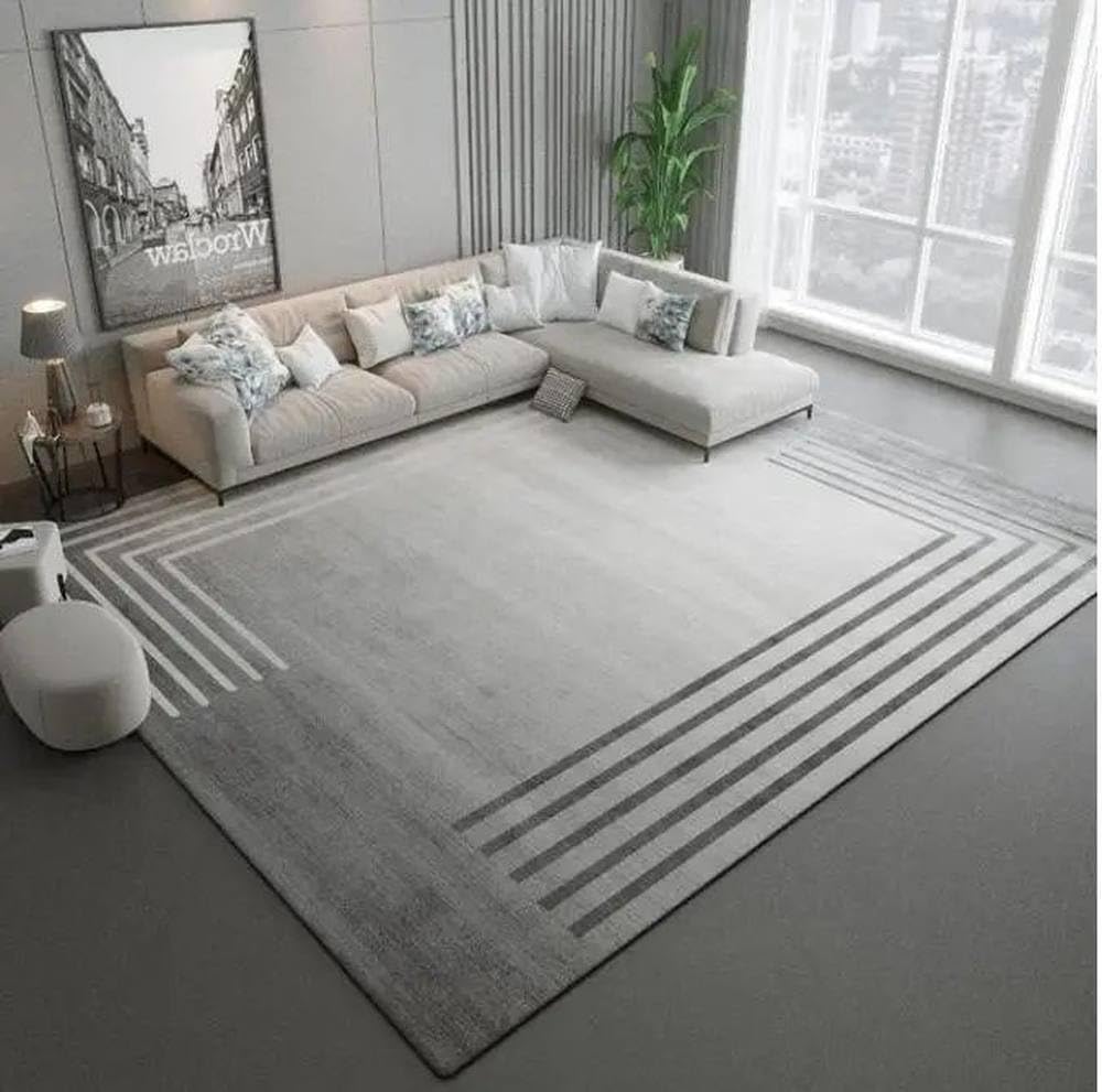 Tapis de salon doux gris nordique pour creer un coin cocooning