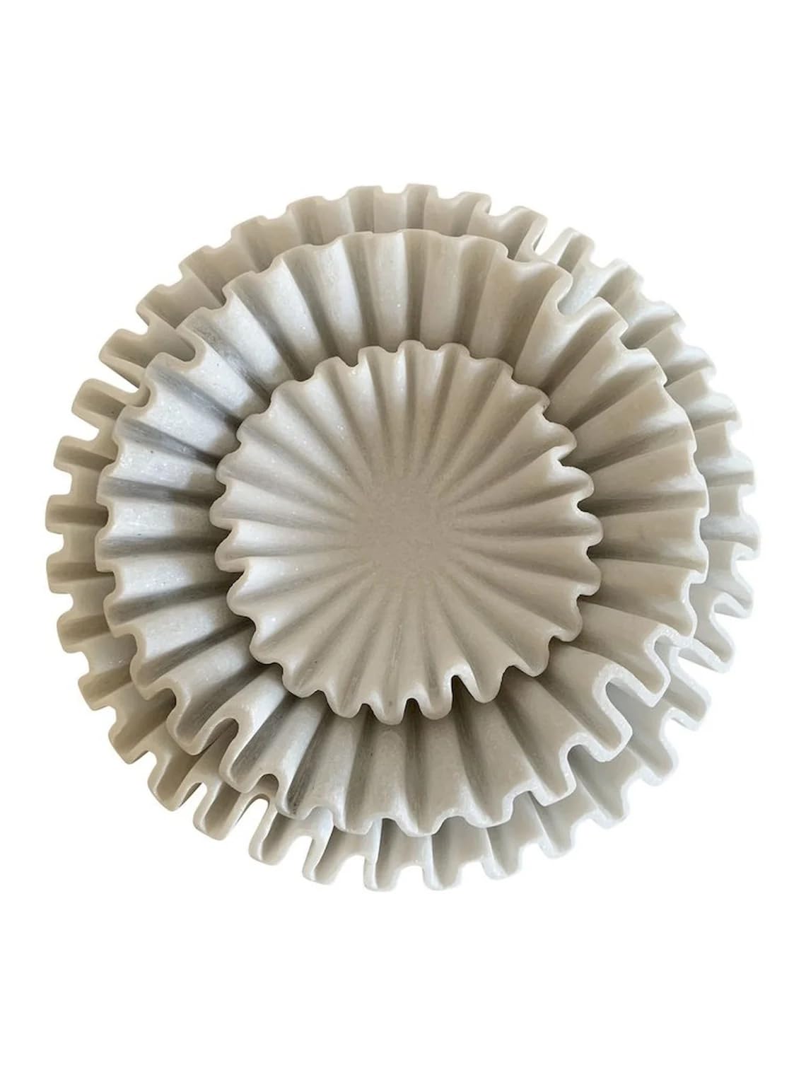 Marble Ruffle Bowl, The Perfect Candy Dish for a Dark Countertops, Fruit Bowl for Kitchen Counter, Decorative Trays Side Table Decor Fluted Bowl Home Decor Housewarming/Wedding Gifts (4 Inches)-picture-27