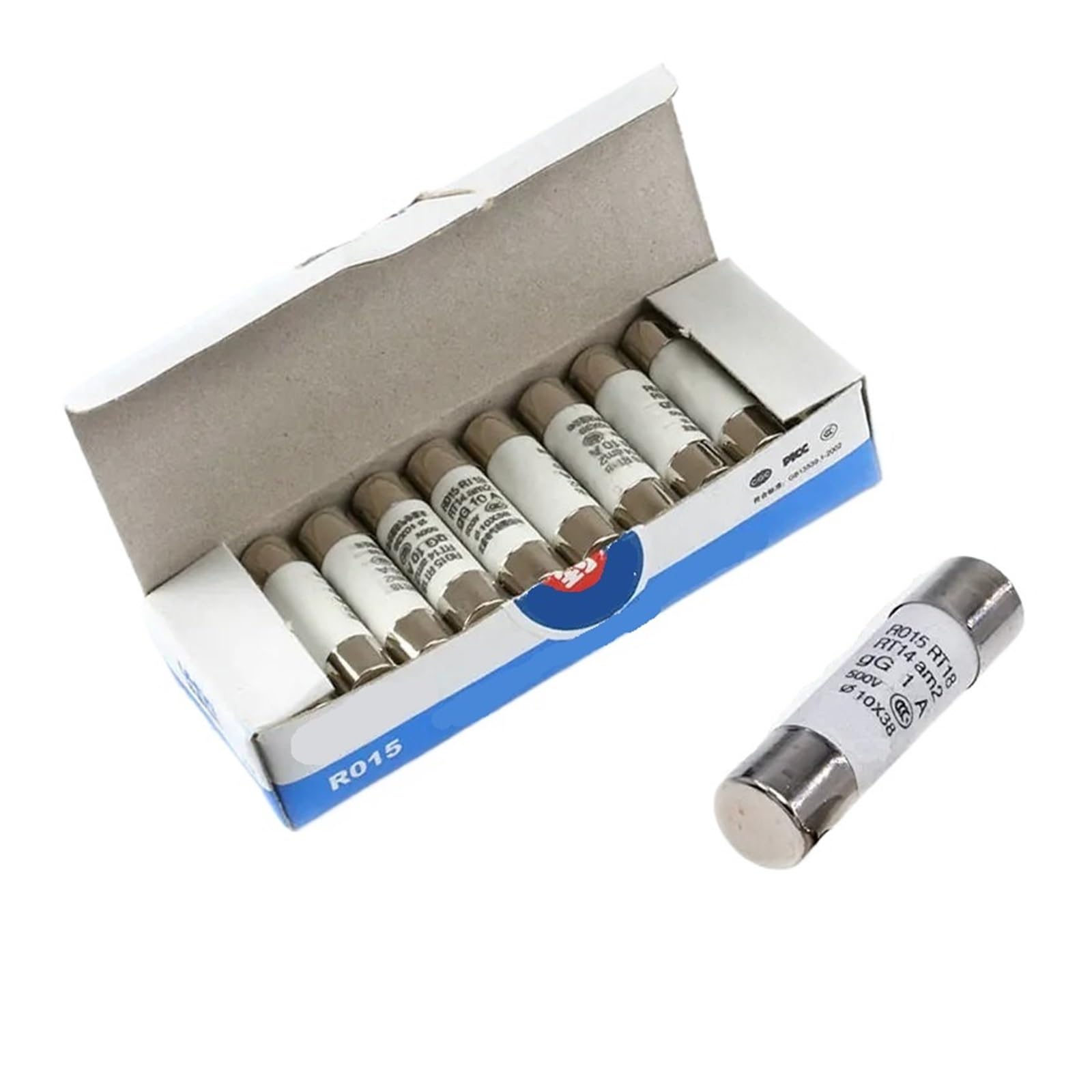 Fusibile del tubo ceramico, Fusibili Ceramici Confezione Da 5 10x38mm 500V Rapido 0,5A-32A RO15 RT18 RT14(3A)