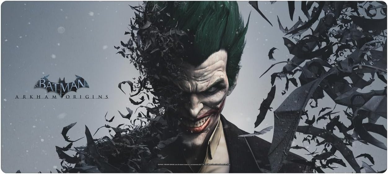 Head Case Designs Officially Licensed Batman Arkham Origins Joker Key Art 37.4 x 15.75 x 0.16 inches (900 x 400 mm) - XL Gaming Office Desk PC Keyboard Mouse Mat Pad
