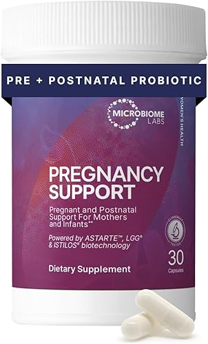 Microbiome Labs Apoyo al embarazo - Suplementos dietéticos probióticos prenatales - Apoya la salud intestinal, comodidad vaginal, bienestar posnatal