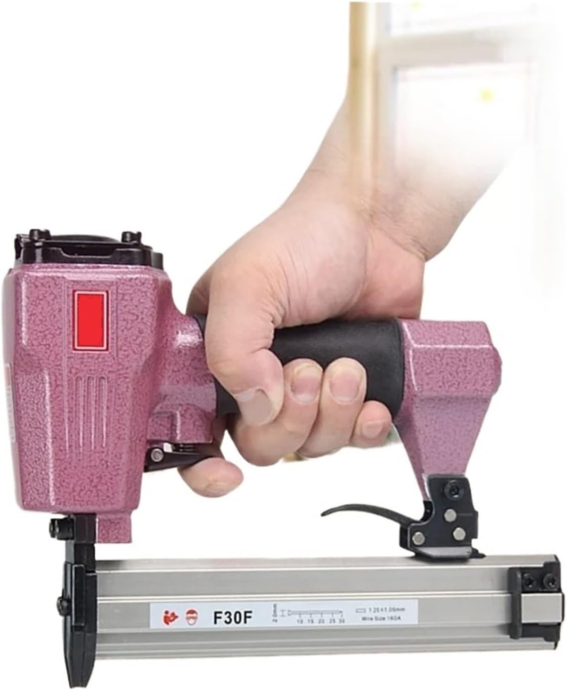 Pneumatic Stapler ，Powered Upholstery Stapler Industry Straight Nail Gun Ga.18 Stapler F30F Pneumatic Furniture Tool for Windows Door Cabinet Decoration Nailer