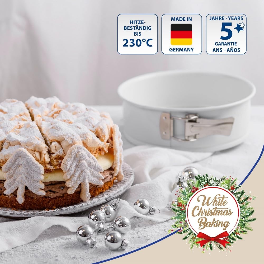 Dr. Oetker Moule à Charnière White Christmas Baking 20 Cm - Revêtement Antiadhésif Design Noël