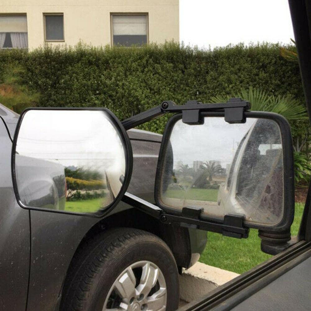 2PCS Espejo para remolque de automóvil, Espejo auxiliar de remolque fácil de montar, Espejo de remolque ajustable,para la mayoría de los espejos de vehículos grandes