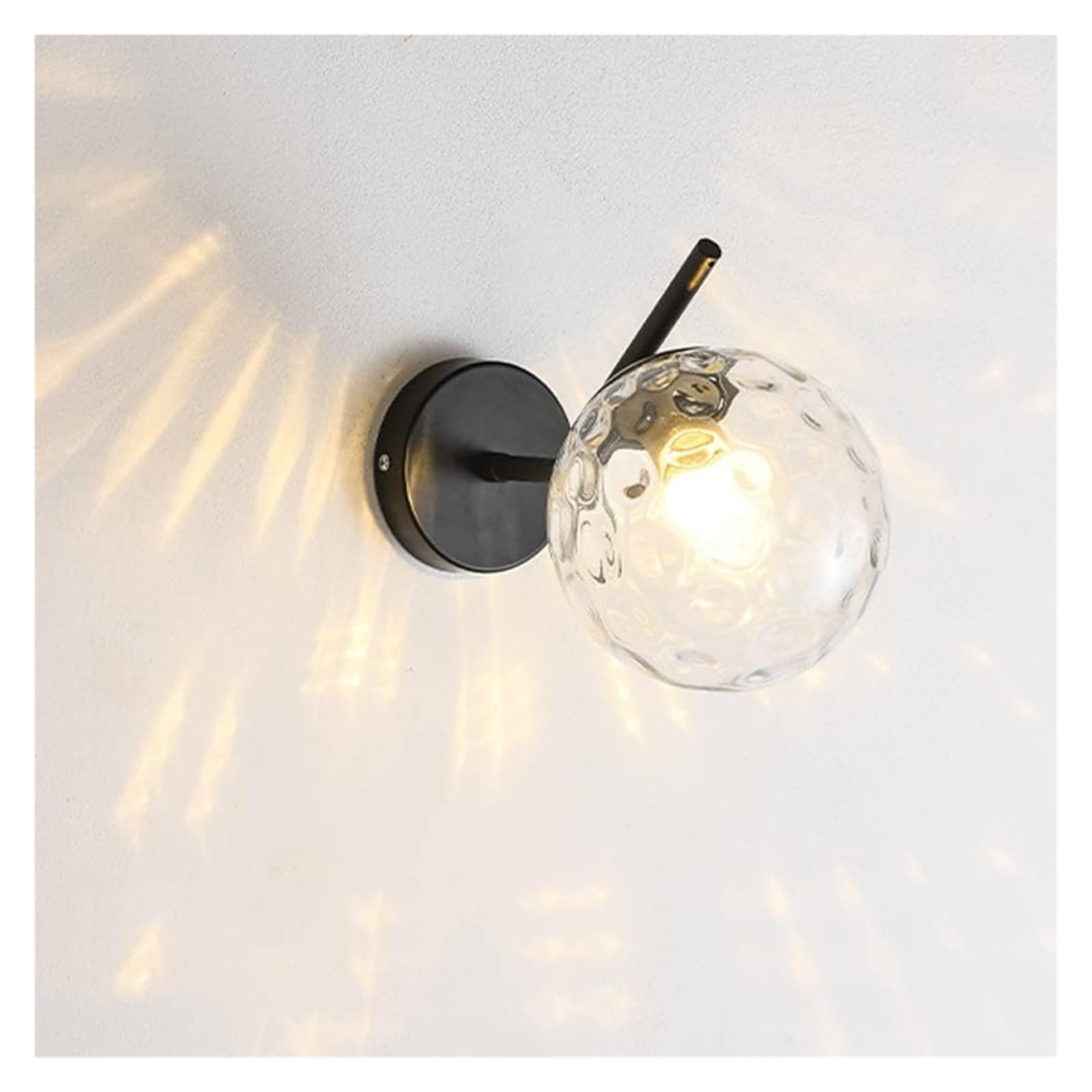 HYJAUSXB Wall Lamps Sconces Light Lamp with Hammered Globe Lampshade - E27 Bedside Metal & Glass Mounted Sconce Indoor Lighting Fixture Compatible Bedroom Living Room Aisle