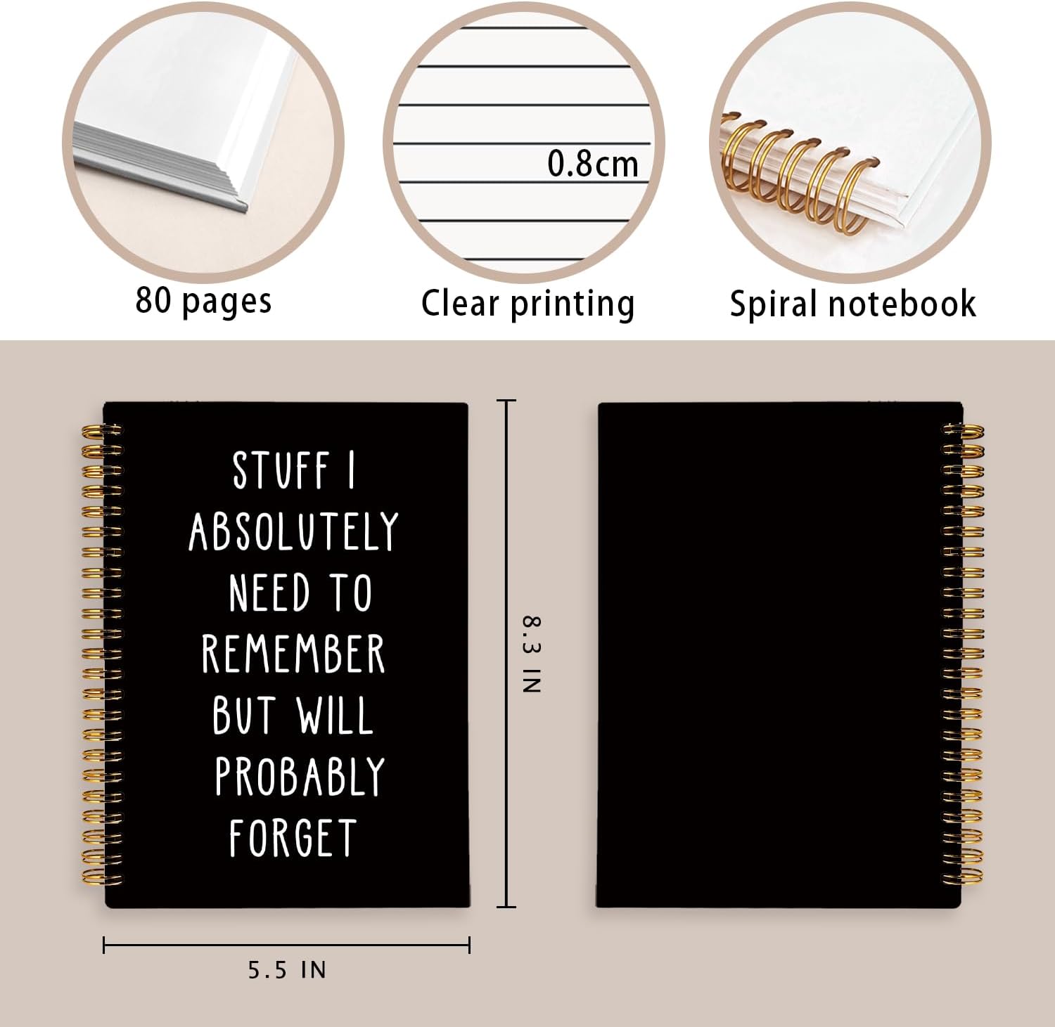 Funny Notebooks for Work, Funny Work Gifts for Coworkers & Boss, Coworker Office Gifts for Men Women, Fun Spiral Notebooks Journals for Writing, Funny Office Supplies 5.5x8.3 Inch - Image 6