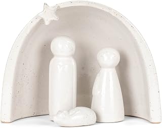 Stoneware Nativity with Glaze, Set of 4