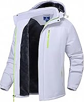 Vista 10 de SPOSULEI - Chaquetas de esquí para hombre con capucha, chaquetas de snowboard, impermeables, forro de vellón, abrigos con bolsillos múltiples