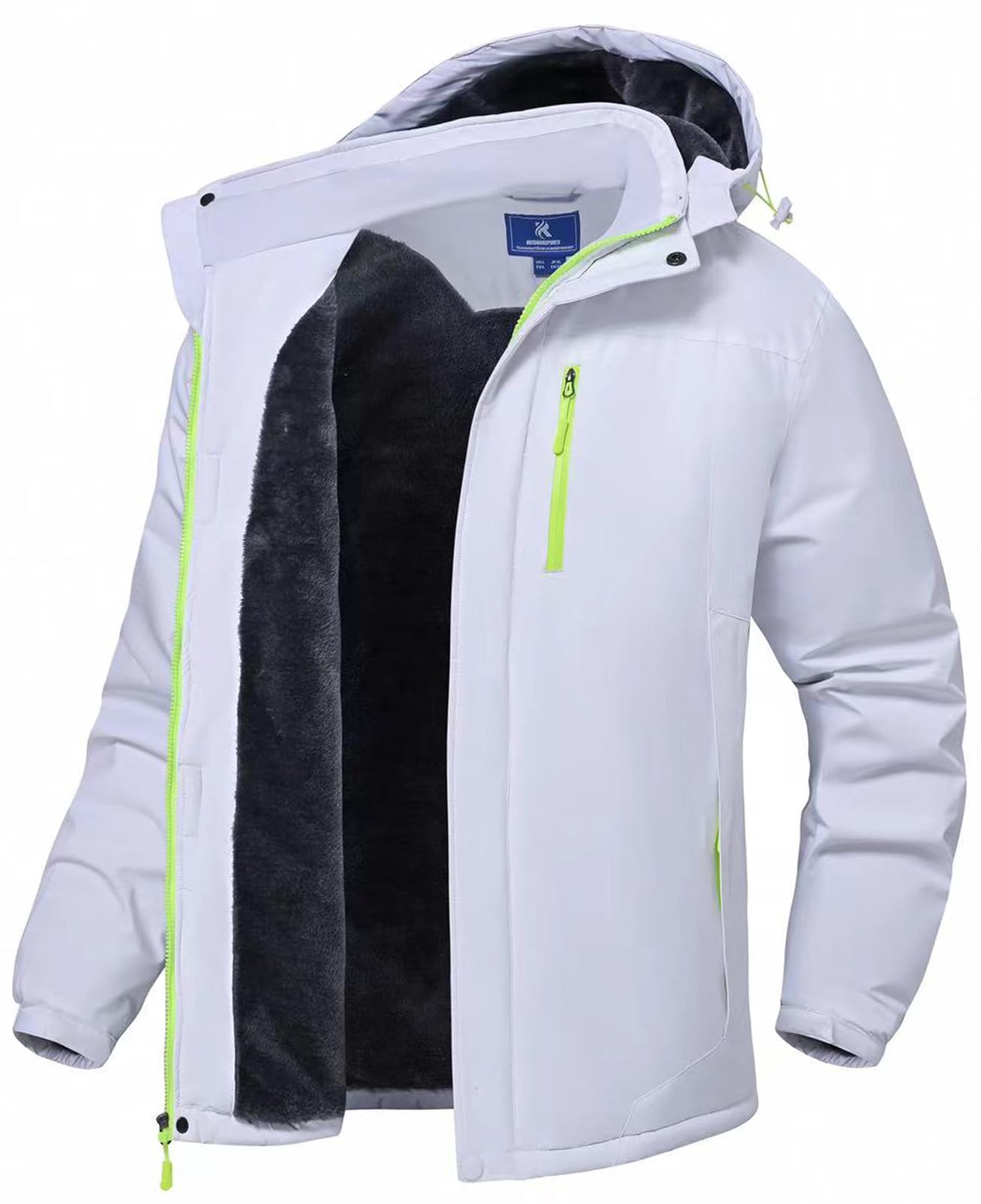 SPOSULEI Mens Skiing Jackets with Hoode Snowboarding Waterproof Fleece Liner Coats Windproof Winter Raincoat Multi Pockets