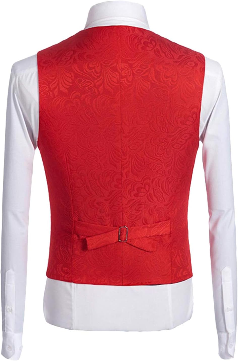 Wemaliyzd Men's Vintage 3 Pieces Wedding Suit Jacquard Vest Pants