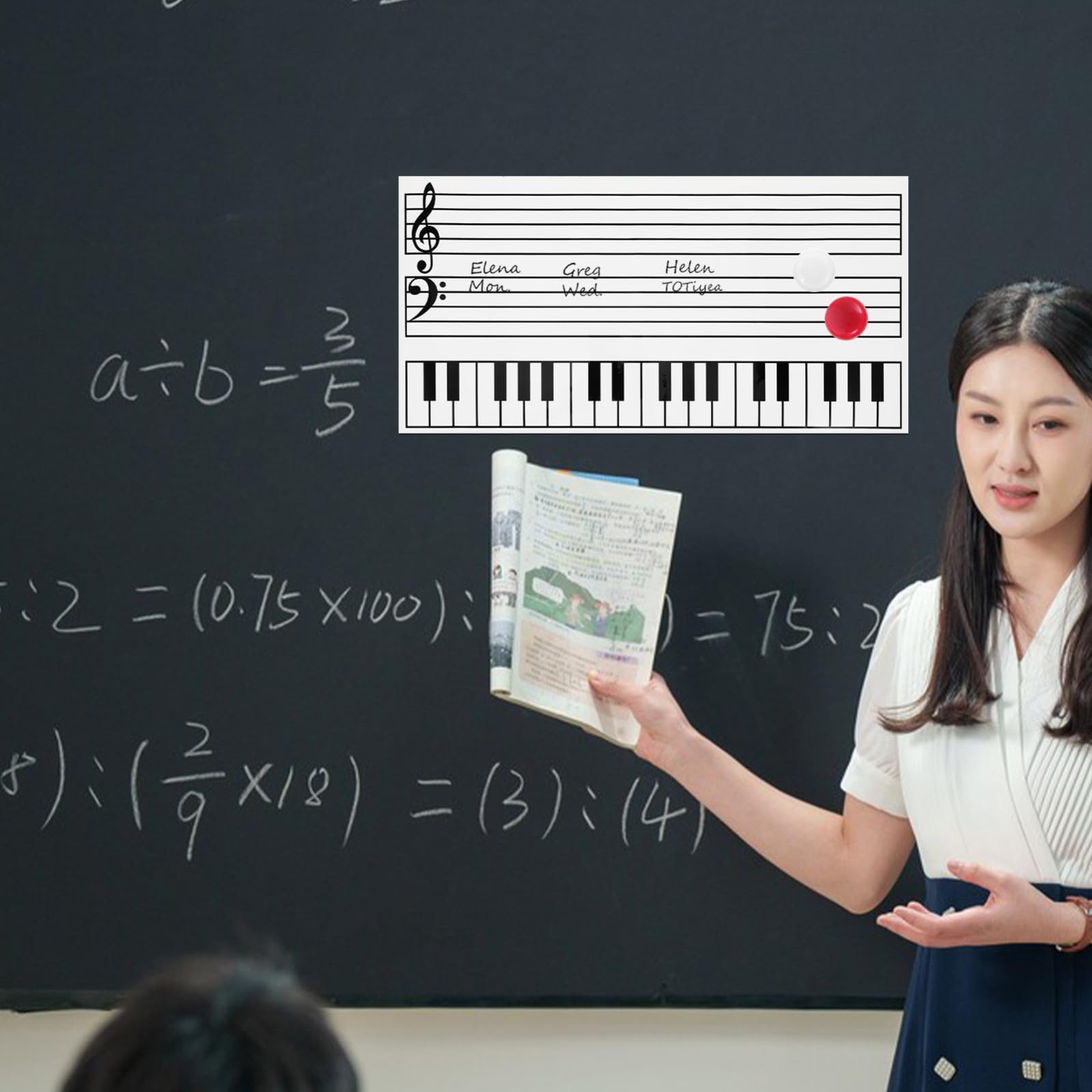 Zerodeko Lavagna Magnetica Gomma per Frigorifero Lavagnetta Cancellabile Riutilizzabile Salvaspazio per Messaggi e Promemoria Musicali