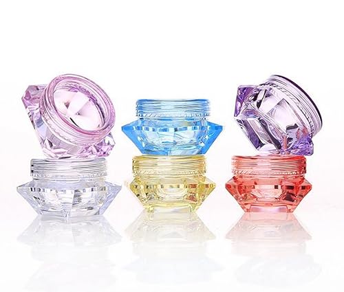 Miniatura 3 de 30 unidades de 3G0.1 fl oz de moda cosmética de embalaje envases vacíos frascos de plástico transparente con tapas de diferentes colores para crema