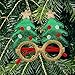 Orielis 12Pcs Christmas Glitter Glasses Frame Set, Christmas Glitter Party Eyeglasses for Xmas Parties Holiday Favors, Xmas Decorations