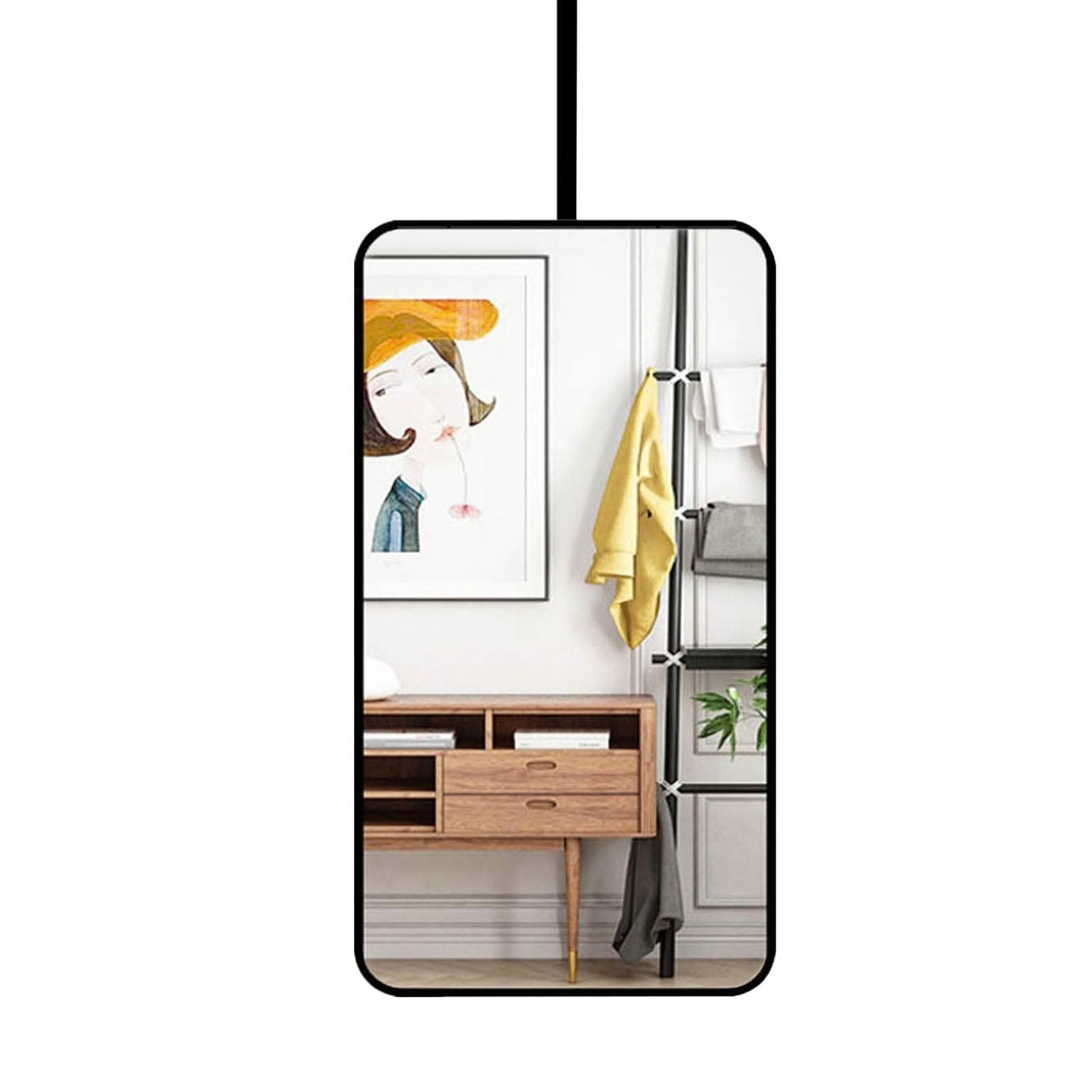 Miroir suspendu carré flottant 40x70cm, grand miroir mural pratique pour salle de bain