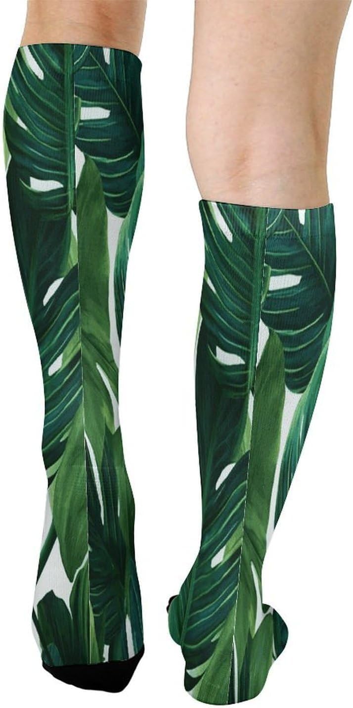 Banana Leaves Crew Socks Calf Socks Athletic Crew Sock