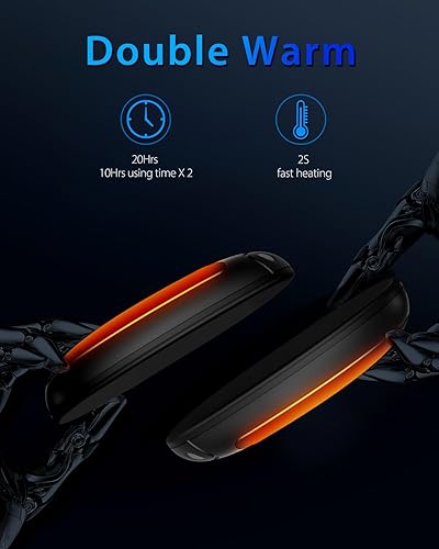 Miniatura 4 de Calentadores de manos recargables, paquete de 2 calentadores de manos portátiles de bolsillo, calentamiento de 16 horas de largo, calentadores