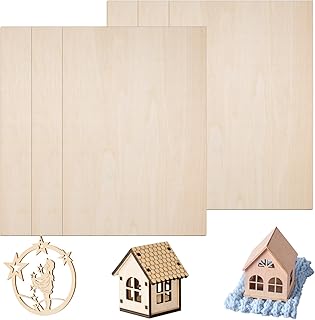 6 Pack Basswood Sheets 1/8, 12"x8" Basswood Plywood, 3mm Laser Engraving Blanks Unfinished Wood Crafts, Craft Supplies & Materials for DIY Ornaments, Model Engraving, Drawing