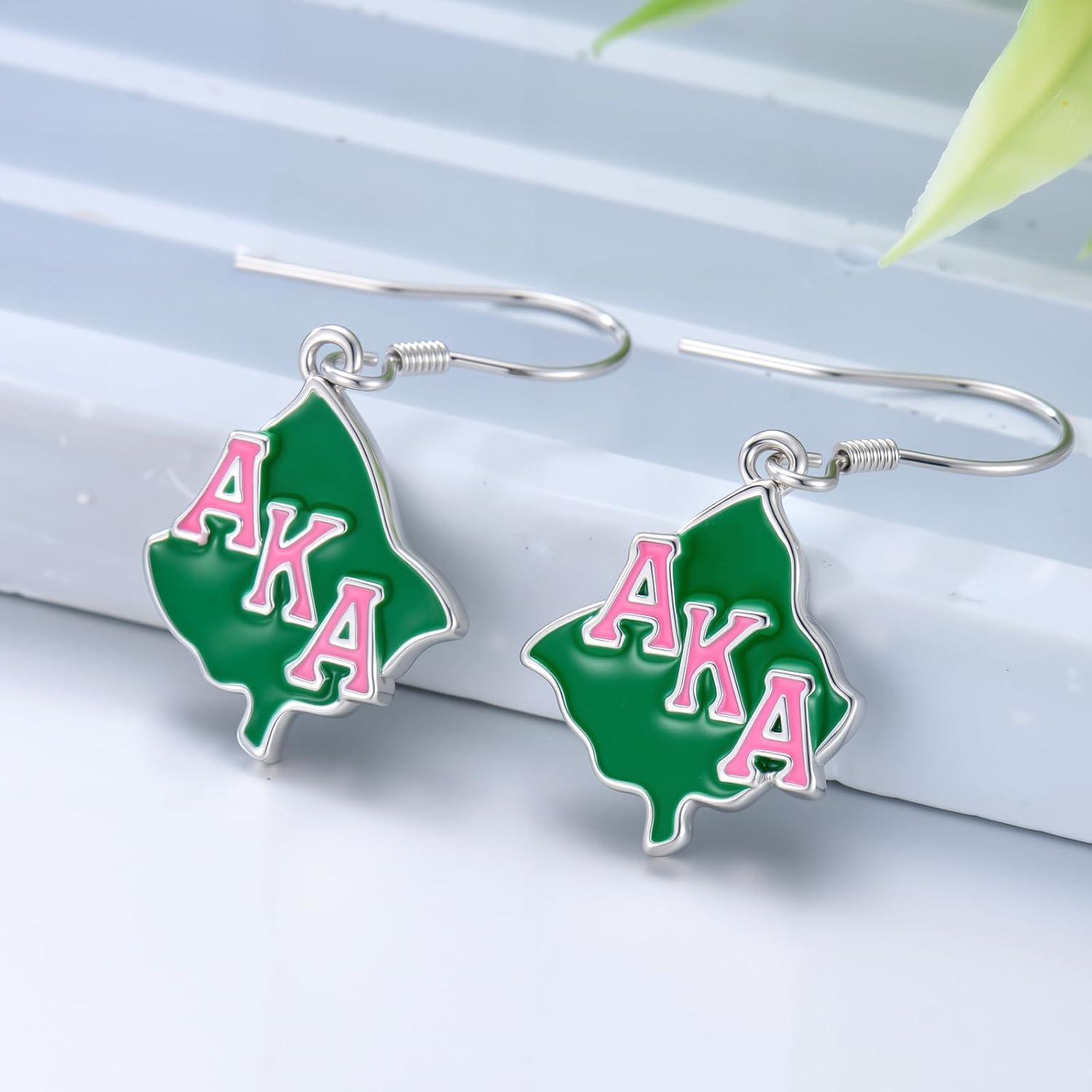 SIMONLY AKA Sorority Gifts for Women 925 Sterling Silver AKA Dangle Earrings Sorority Accessories Christmas Birthday Gift - Image 5