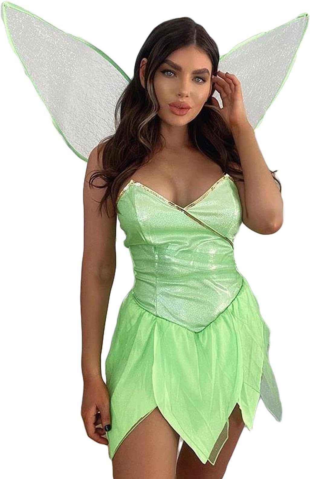 Halloween Fairy Costume For Women 2024 Adult Neverland Sexy Fairies Tinker Bell Deluxe Costume Flower With Wings