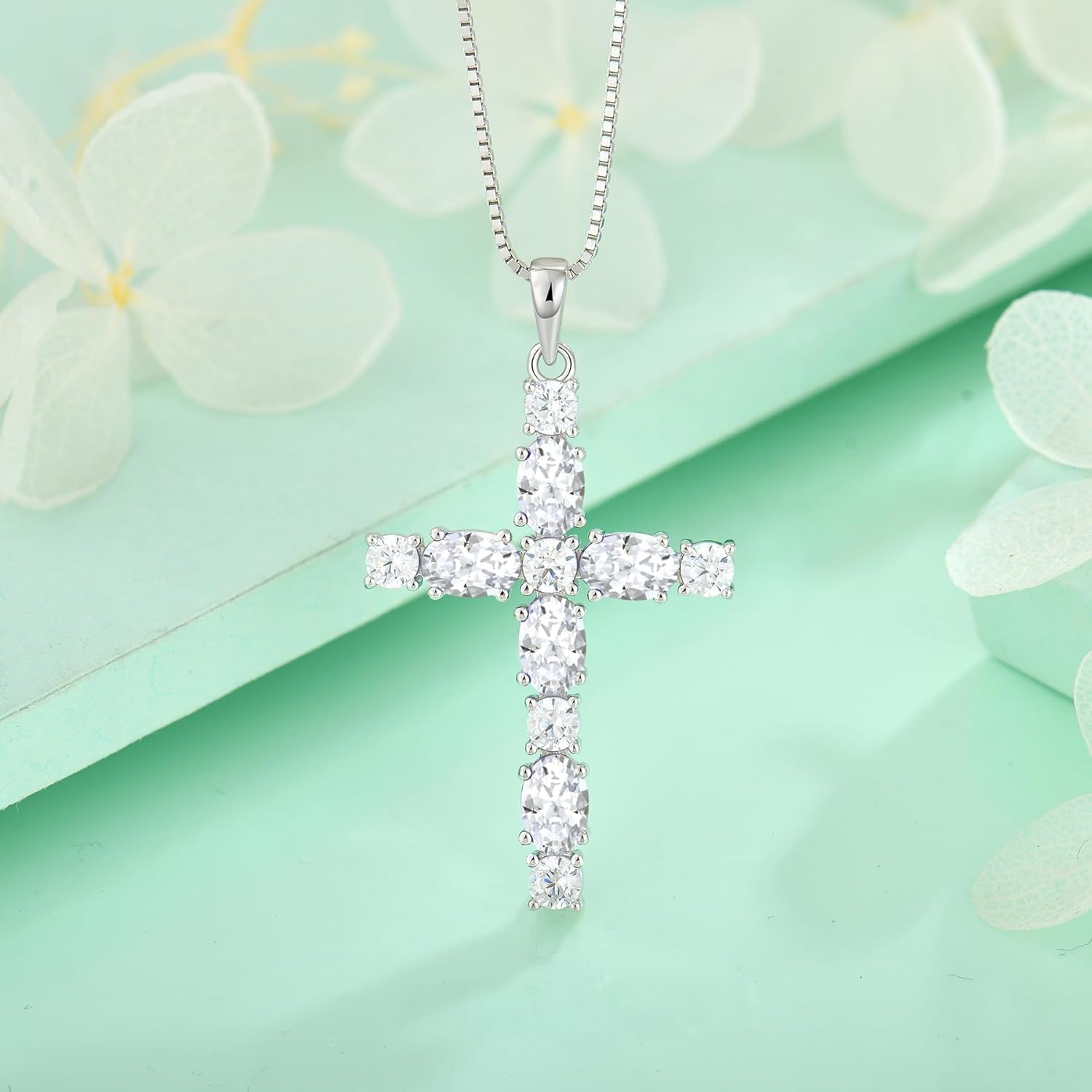 STARCHENIE Cross Necklace for Women 925 Sterling Silver Crucifix Pendant Necklaces Birthstone Jewelry Religious Gift for Her - Image 4