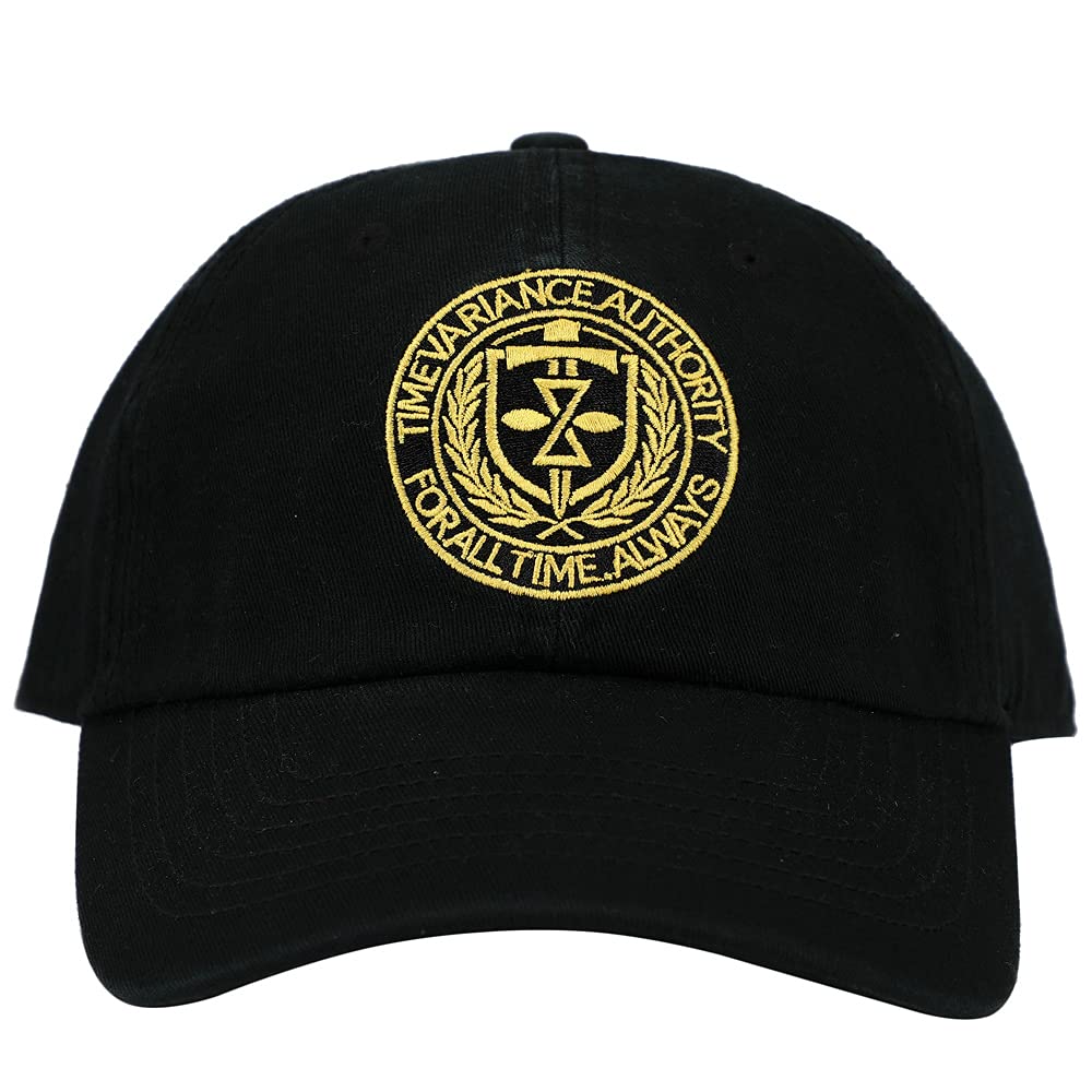 Loki Time Variance Authority Crest Embroidered Black Cotton Twill Hat