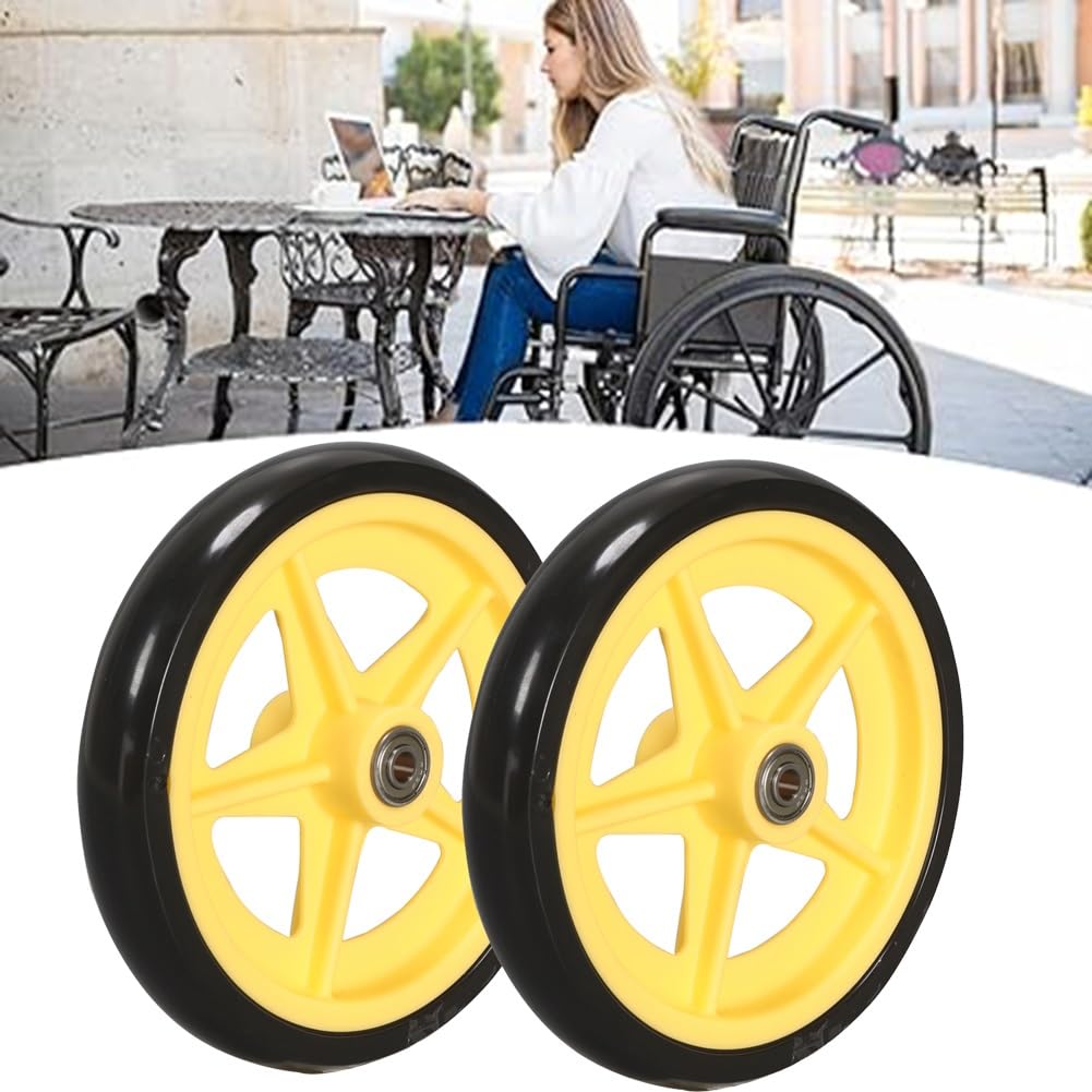 Ruedas de Repuesto para Sillas de Ruedas de 7 Pulgadas para Andadores, Scooters, con Rodamiento de 8mm