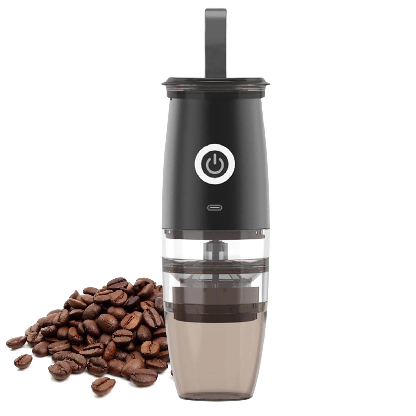 Molinillo de café portátil - Molinillo de café 2 en 1, molinillo de café para muelas | Molinillo de 3 tipos con 5 ajustes de molienda fina/gruesa y recipiente de café transparente