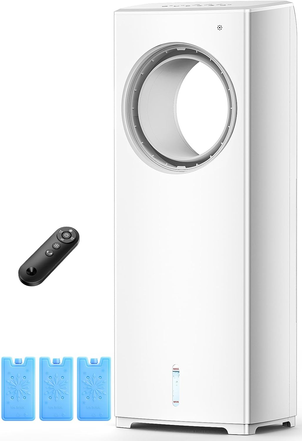 BALKO 32 INCH Evaporative Air Cooler, Windowless Swamp Cooler Portable Air Conditioners w/Sleep/Natural/Normal/Cool Mode, 3 Speeds, Remote & Smart Timer for Auto-Off, Bladeless Air Cooler for Room