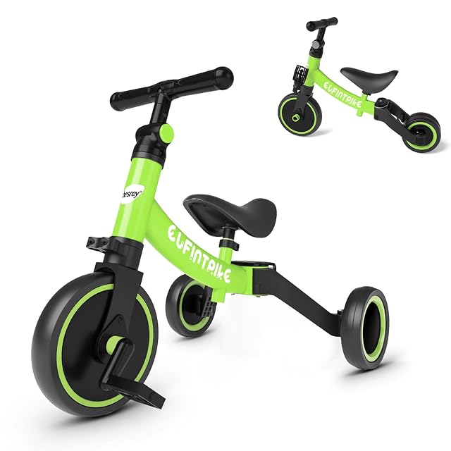 besrey Triciclos para Niños, 5 en 1 Una Bici Multifunción, Adecuado para niños de 1-4 años,Triciclo,Bicicleta,Carro de Equilibrio,Caminante, Altura del Asiento Regulable, Negro