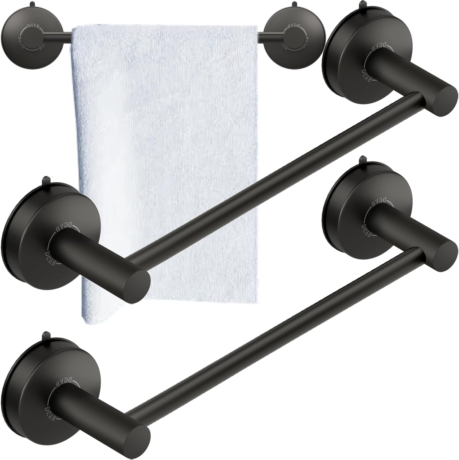 DGYB 17-Inch Brush Suction Cup Towel Bar – No-Drill Wall-Mounted Bathroom & Kitchen Towel Holder, Stainless Steel, Rust-Resistant, Easy Install