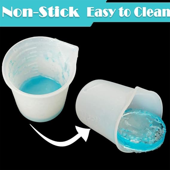 Silicone Measuring Cups For Resin Non-Stick Mixing Tools Precise Scale Toning Cup For Craft Jewelry Making Pouring Flexible For Food/candy Making For Acrylic Paint/acrylic For Resin